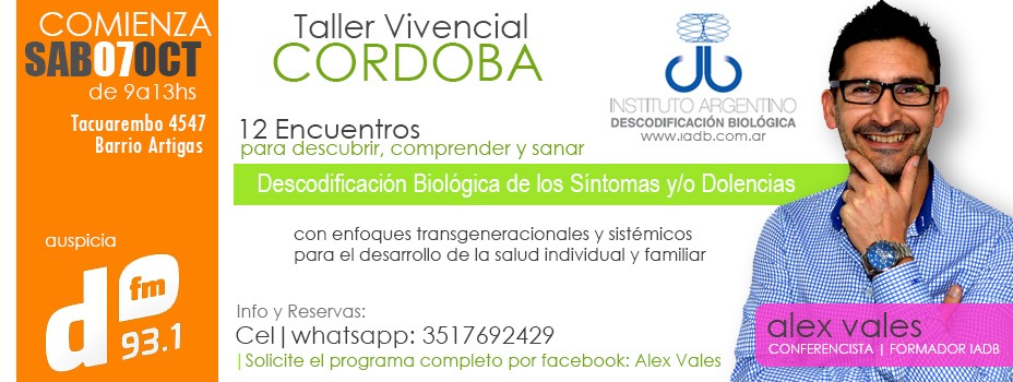 Sábado 7-10 Inicia Taller Vivencial de Descodificación Biológica en Córdoba capital