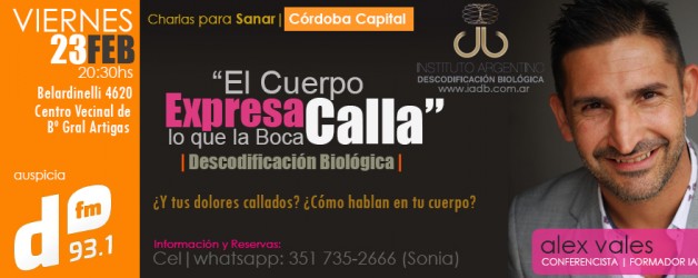 Viernes 23 FEB 2018, Charla de Descodificación Biológica en Córdoba