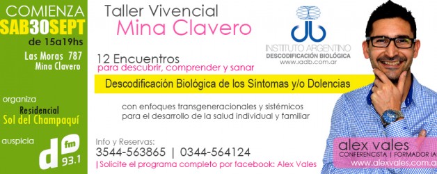 Sábado 30-9 Inicia Taller Vivencial de Descodificación Biológica en Mina Clavero