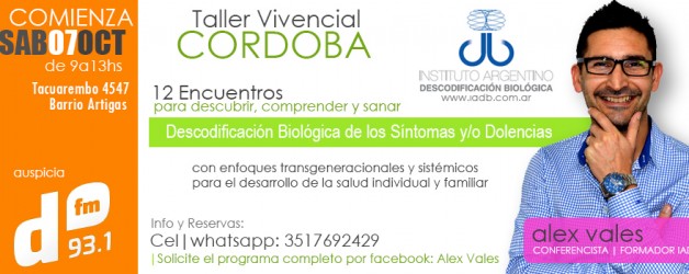 Sábado 7-10 Inicia Taller Vivencial de Descodificación Biológica en Córdoba capital